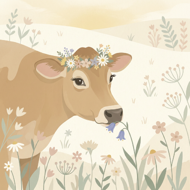 Clementine wearing a flower crown