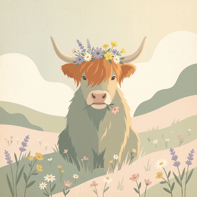 Sir Reginald Chews-a-Lot wearing a flower crown